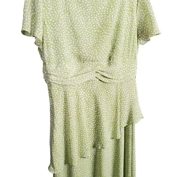 Positive Attitude Sz 14 Dress Maxi FairyCore Polka Dot Flowy CottageCore Chiffon - Picture 9 of 9